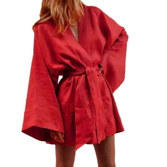 Mousseline Katoen & Lienen Kimono-Stijl Badjas: de ultieme must-have voor elke vrouw - Comfortabele badjas, elegante nachtmode & loungewear voor dames.